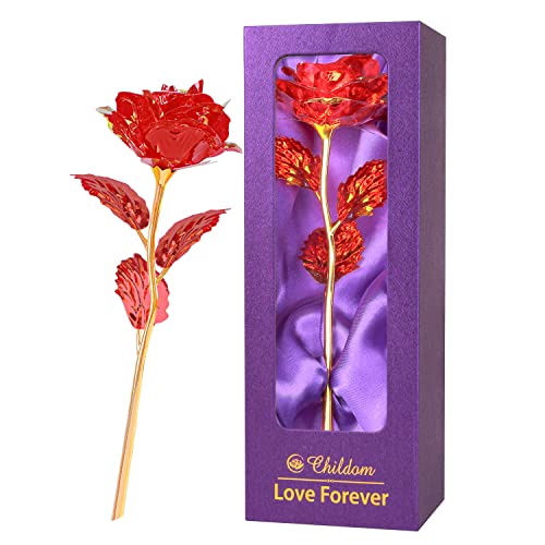 Childom Mothers Day Rose Gifts for Mom,Birthday Gifts for Women,Mothers Day Flowers Gifts for Mom from Daughter Son,Red Artificial Flowers Gift for Wife,Grandma,Christmas,Valentines,Anniversary - color: Colorful Red