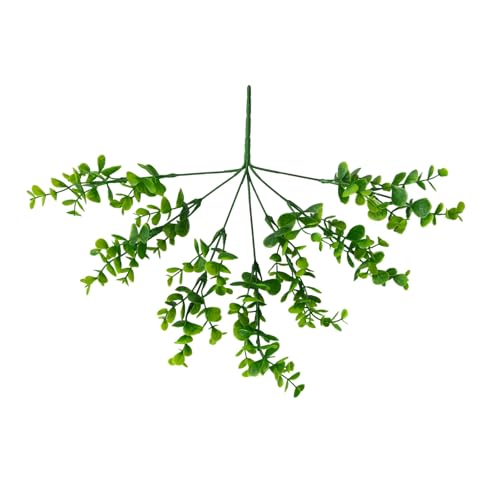 8 Bundles Multi Colored Artificial Eucalyptus Leaves, Plastic Plants, Outdoor Plants, Indoor Decorative Artificial Plants, Porch Window Frames, Green Plant Decorations (8, Green) - color: Green