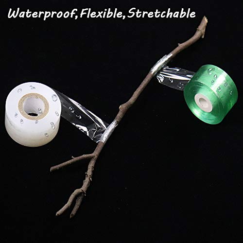 HAINANSTRY Grafting Tape 2 PCS, Stretchable Garden Grafting Tape Plants Repair Tapes for Floral Fruit Tree and Poly Budding Tape - Green & White - size: Pack of 2