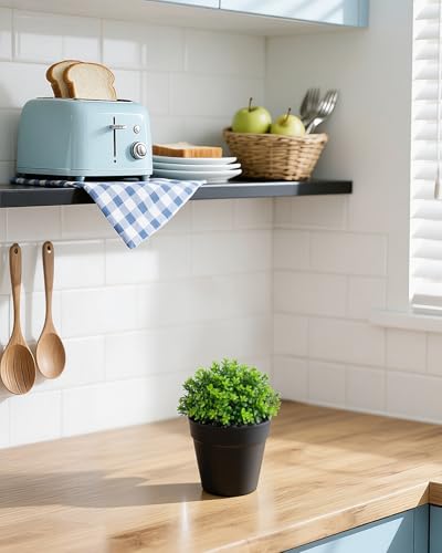Fake Eucalyptus Potted Artificial Plant – Small Faux Eucalyptus for Desk, Bathroom, Shelf, or Home Decor, Realistic Greenery for Farmhouse, Office & Kitchen Decoration PA-013 - size: PA-013