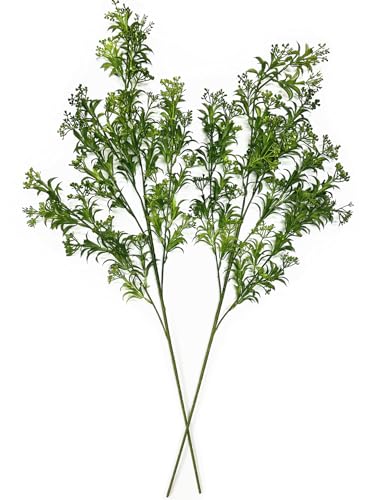 Fake Plants Artificial Plant Simulation Thorn Leaves Shrubs Tall 31 Inch, Faux Persian Flowers Plastic Boston Greenery Bushes Flexible Branches for Indoor Decor Outdoor Wedding Party Decoration 2 Pack - color: (Tall) Thorn Flower Leaves - 2 Pack