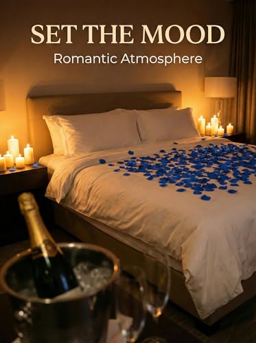1000 Pcs Artificial Fake Rose Petals,Flower Petals for Romantic Night, Engagement, Party, Wedding, Event Flower Decorations, in Bulk(Blue) - color: Blue, size: 1000Pcs