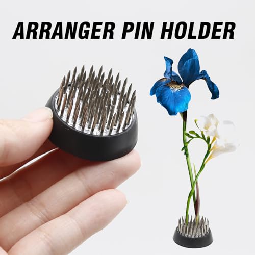 9pcs Jianshan Stainless Steel Pins Flower Arranger 1.33inch/34mm Plastic 1inch Flower Frogs Holder Fixed Flower Pin Holder Tool for Flower Arrangement Plant Fixing Plant Decoration - size: 9PCS-D34 Stainless Steel Pins