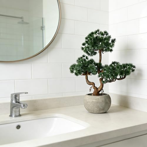 TOARTi Artificial Bonsai Tree Potted Plant with Pot, 11" Tall Small Fake Potted Faux Plant Desk Decor, Realistic Decorative Plants Indoor Shelf Decor for for Home Bedroom Bathroom Office Desk - color: Bonsai Tree -Small 11''