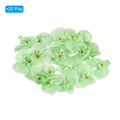 PATIKIL 7cm/2.8" Artificial Orchid Flower Heads, 20 Pack Silk Phalaenopsis Fake Butterfly Orchid Heads for Wedding Floral Bouquet Decor DIY Craft Making, Green - color: Green, size: 2.8"