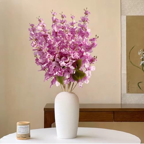 6PCS Light Purple Delphinium Artificial Flowers Espigas para Jarrones Fake White Flowers Tall Flowers for Floor Vase Flowers for Tall Vase Floral Arrangements Home Table Wedding Decor - color: Light Purple