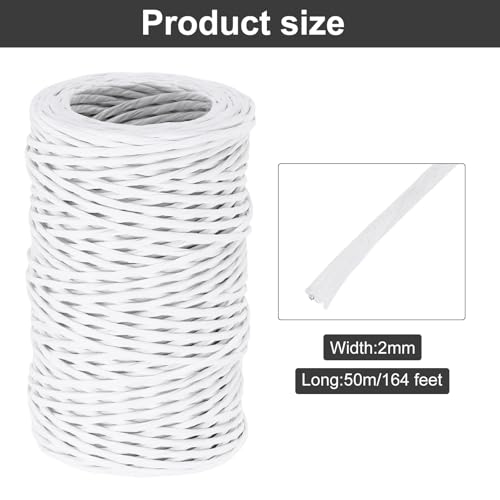 MECCANIXITY Floral Wire 164ft/50m 2mm Vine Bind Wire Rustic Craft Wrapping Metal Wire for Flower Bouquet Wreath Making, White - color: White, size: 2mmx50m