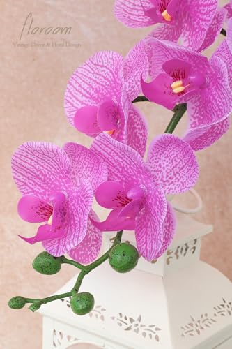 Floroom 2pcs Faux Phalaenopsis Orchid Fake Artificial Flower with Stems, Real Touch Large Blooms 40 Inch for DIY Bouquets, Wedding Centerpieces & Home Decor, Light Purple - color: Light Purple