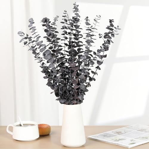 Tavkite 16 Pcs Dried Eucalyptus Stems, 17'' Natural Fresh Eucalyptus Leaves Branches Hanging for Shower, Preserved Real Purple Plant Live for Home SPA Wall Bathroom Wedding Party Vase Decor - color: Purple