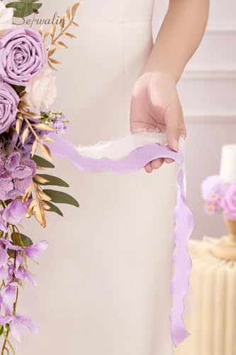 Serwalin 11 Inch Wedding Bouquets for Bride Bridesmaid, Purple Rose Bridal Bouquets for Bride, Wedding Flowers Bouquet Tossing Bouquet, Ceremony and Anniversary - color: Purple