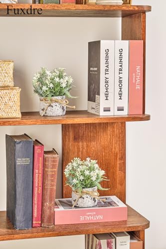 Fake Plants Small with 2 Pack, The Sunflower for Bathroom Shelf Decor, Decorative Plants for Home Living Room Office Bedroom Table Tray Shelve Farmhouse Decor Indoor(White Floral) - color: White Floral