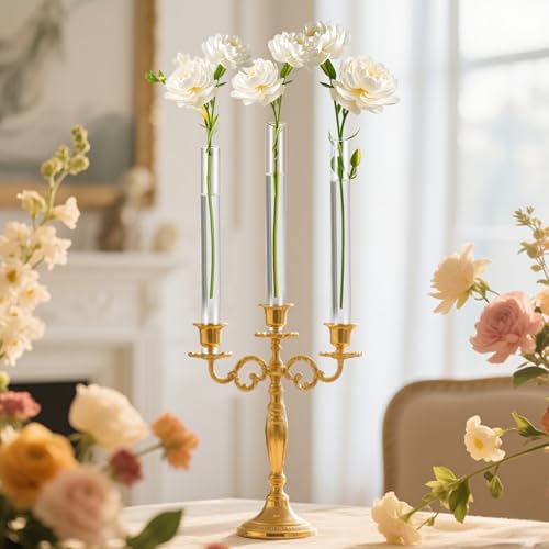 12 Pack 7.9” Acrylic Bud Vase — Cylinder Bud Vase for Taper Candlesticks, Flower Vase with Silicon Rubber Case Fits Candlestick Size 20-22mm, Perfect for Tablescapes, Weddings & Home Decor - size: 12 PC Solid