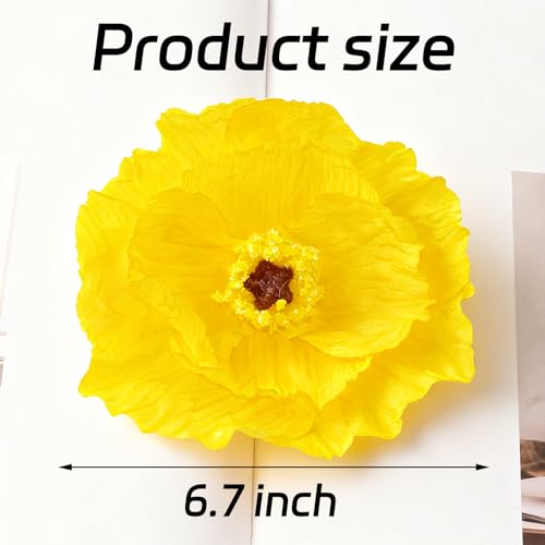 10 Pcs Remembrance Purple Poppy Artificial Flower Heads 6.7" Large Silk Poppy Heads Fake Flowers for Memorial Day Veterans Day Wedding Home Decoration Bouquet Corsages Party Centerpiece - color: Purple