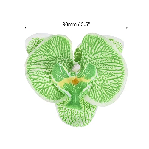 PATIKIL 9cm/3.5" Artificial Orchid Flower Heads, 20 Pack Silk Phalaenopsis Fake Butterfly Orchid Heads for Wedding Floral Bouquet Decor DIY Craft Making, Green - color: Green, size: 3.5"