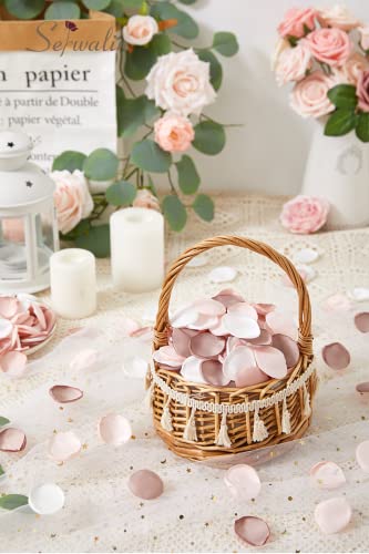 Serwalin 300Pcs Silk Rose Petals Artificial Flower Petals for Weddings Nude Pink Petals for Romantic Night Petals for Flower Girl Basket Wedding Proposal Aisle Table Decor (3 Color Mixes) - color: Ballet Nude Pink, size: 300pcs