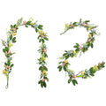 2 Pack 6FT Spring Garland with Eggs, Artificial Greenery Garland for Door, Mantel, Table, Fireplace and Entryway, Farmhouse Spring Home Decor - size: 6FT-PC-A
