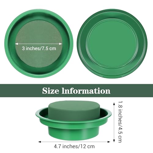 16 Pack Round Floral Foam with Bowls, Green Wet Flower Arrangement Kit, DIY Supplies for Wedding Birthday Party Table Centerpiece Decor, Fresh Artificial Flowers