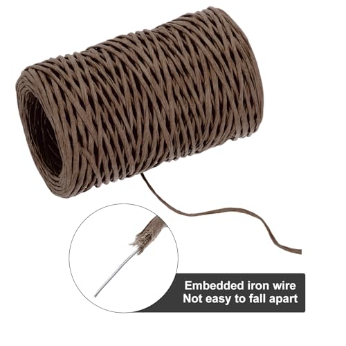 MECCANIXITY Floral Wire 164ft/50m 2mm Vine Bind Wire Rustic Craft Wrapping Metal Wire for Flower Bouquet Wreath Making, Dark Brown - color: Dark Brown, size: 2mmx50m