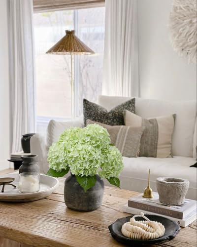 DuHouse 3Pcs Large Hydrangea Artificial Flowers,20 inch Latex Real Touch Hydrangeas Lifelike Hydrangea Flower for Home Wedding Bouquets Centerpieces Party Living Room Decoration(Light Green) - color: Light Green, size: 3pcs