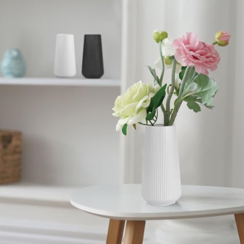 Grey Ceramic Vase, GUKJOB Small Cute Flower Vase for Pampas Grass, Home, Living Room, Dining Table, Farmhouse, Office Decor, Bedroom, Table, and Kitchen Shelf (Grey) - color: Small Gray