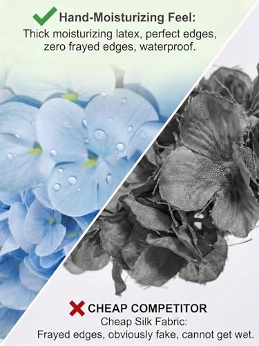3 Pcs Real Touch Blue Hydrangea Artificial Flowers - 20" Large 3D Latex Light Blue Faux Hydrangeas (Waterproof & 176 Petals) for Baby Shower, Dusty Blue Home Bathroom Living Room Centerpiece - color: Light Blue