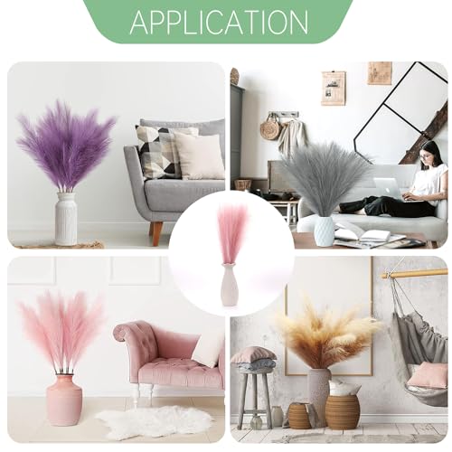 Faux Pampas Grass Decor ， 21.7 Inch Artificial Pampas Grass Pink Reed Grass, Vase Filler for Home Decor, Room, Bathroom, Wedding, Table Centerpiece - 20PCS - color: Pink