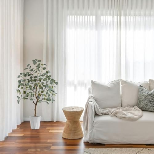 Warmplants Artificial Eucalyptus Tree, 4ft Tall Green Silk Leaves Perfect Faux Plant with Basket, Mordern Fake Eucalyptus Trees for Indoor Outdoor Home Office Livingroom Floor Décor - size: 4ft