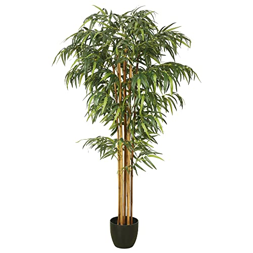 Vickerman 6' Tall Artificial Potted Green Bamboo Tree - Lifelike Home Decor