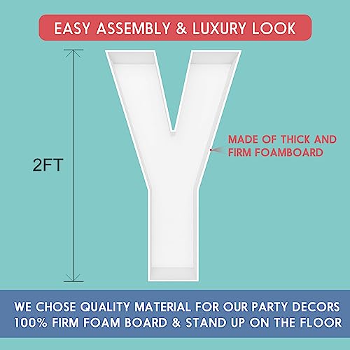 2FT Letter Y Mosaic Balloon Frame Letter DIY Fillable Letters Kit for Birthday Party Wedding Backdrop Decor - color: Letter Y, size: 2FT