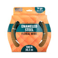 WCS Wire and Cable Specialties Floral Wire 14 Gauge | Green Enameled Steel for Crafts | Corrosion-Resistant Alloy Material | 100 ft Coil Decorative Use - size: 14 Gauge / 0.080 in / 100 ft