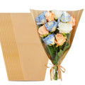 BEISHIDA 100 Pcs Flower Wrapping Bags, Bouquet Sleeves Kraft Paper 15.7 x 13.7 in Clear Flower Sleeves for Bouquets Florist Supplies, Mother's Day, Valentine's Day, Graduation - color: large-kraft-clear