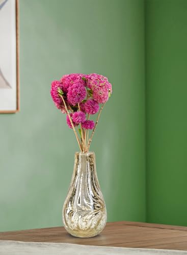 Serene Spaces Living Gold Crackle Bud Vase, Vintage Style Vase for Floral Arrangements at Weddings, Parties, Events, Home, 5.75" Tall & 3" Diameter, Medium, Set of 12 - color: Medium, Set of 12