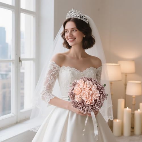 IPOPU Gardenia Flowers Artificial 25PCS Dusty Pink Shades Foam Flowers Fake Rose Heads for DIY Wedding Bouquets Home Party Cake Corsage Garland Decor(Dusty Pink Shades) - color: Dusty Pink Shades