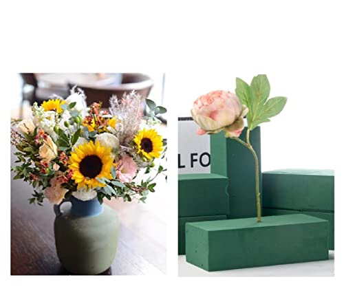 Crafare 6pc Wet Fresh Floral Foam Blocks Green Florist Foam Bricks 8.9(L) X 3.9(W) X 3(H) for Spring Fresh Flower Arrangement and Crafts Supply