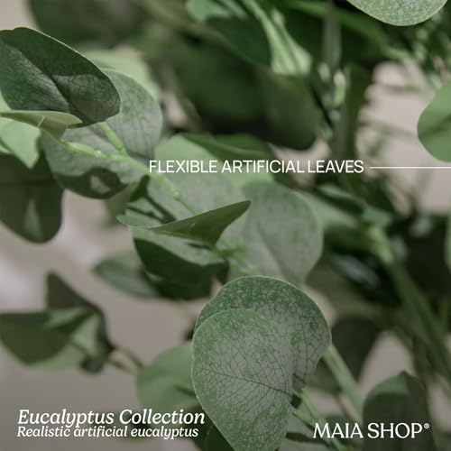 Maia Shop 3ft 5in Artificial Eucalyptus Tree Plant for House, Apartment or Office – Realistic Fake Indoor Plants for Living Room, Kitchen, Bedroom, Entryway or Bathroom – Faux Greenery for Home Décor - color: Eucalyptus, size: 3ft 5in