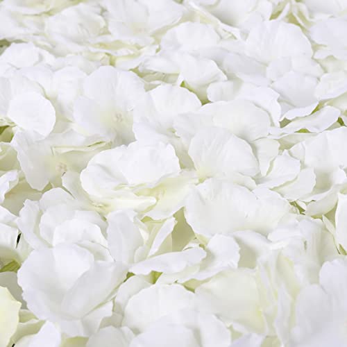 Flower Wall Panel, 20Pcs 24''x16'' White Artificial Hydrangea Flower Wall Mat Flower Wall Backdrop Artificial Silk Flowers Panel for Wedding Party Decoration - color: 20pcs White Hydrangea