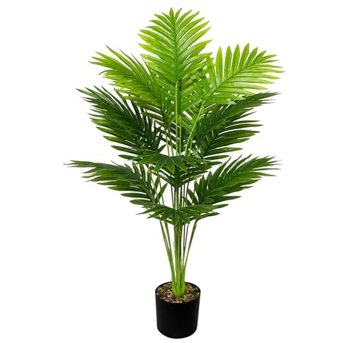 Artificial Plants in Pots Large Fake Tree Floor Faux Tropical Plants Decorative Greenry House Potted Tall for Home Office Living Room Decor Indoor Garden Outdoor (80cm Tall Palm)