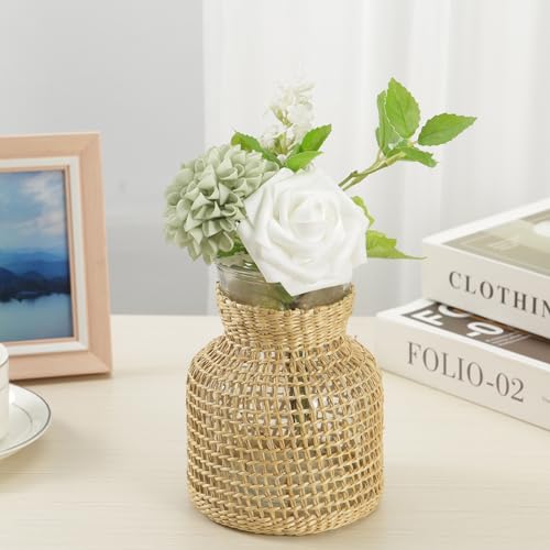 Artificial Flowers, 100pcs Artificial Rose for DIY Wedding Bouquets Centerpieces Arrangements, Sage Green Dahlia Flowers with Stem for Bridal Shower Party Home Decorations - color: Sage Green Dahlia, size: 100pcs