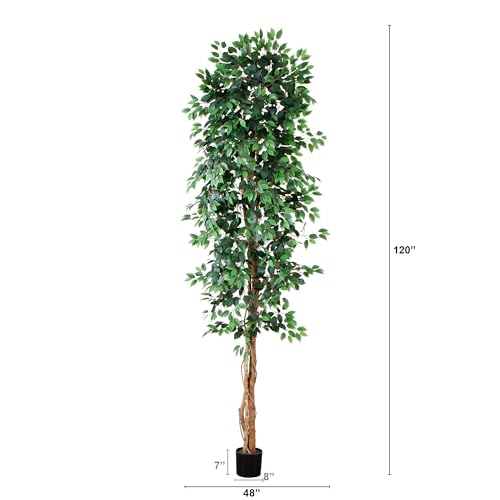 Nearly Natural 10ft. Artificial Ficus Tree - size: 10ft, style: Tree in Pot