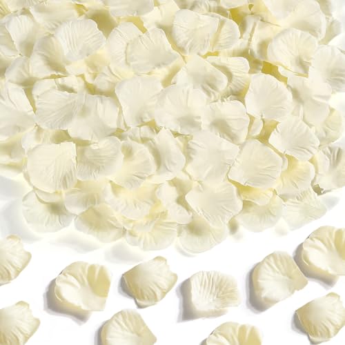 1000 Pcs Rose Petals Artificial Silk Flower Petals Romantic Decorations for Wedding Engagement Birthday Event Anniversary Party Backdrop Supplies Beige - color: Beige