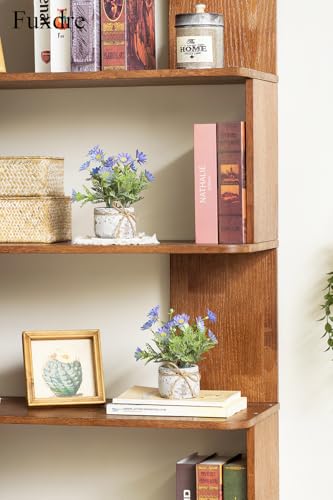 Daisy Artificial Flowers in Cement Vases 2Pcs,Daisies Faux Flowers Farmhouse Home Coffee Table Bookshelf Office Desk Decorations Kitchen Dining Room Fake Plants Indoor(Blue) - color: Blue Daisy