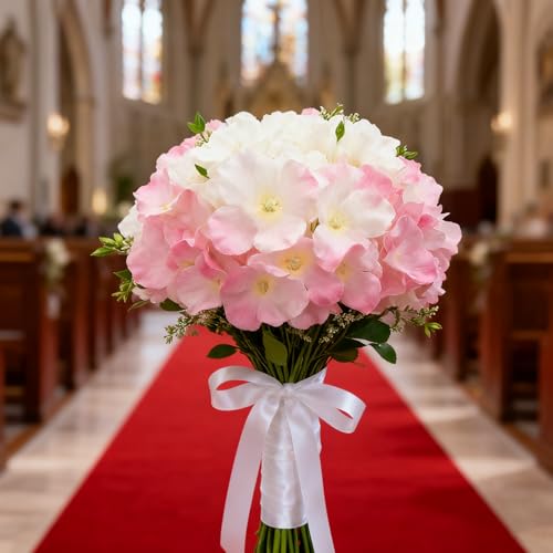 100PCS Artificial Hydrangea Flowers, Fake Flowers Silk Hydrangea Full Flowers Heads with Stems for Wedding Home Party Shop Baby Shower Decor (Baby Pink) - color: Baby Pink