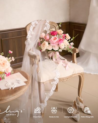 Ling's Moment Artificial Flowers Fake Silk Hydrangea Faux Peony Foam Roses Combo for DIY Wedding Bouquet Centerpiece Arrangement Bridal Shower Party Home Decor, Powder Pink & Berry Pink & Cream, 24pcs - color: Pk-powder Pink & Berry Pink & Cream
