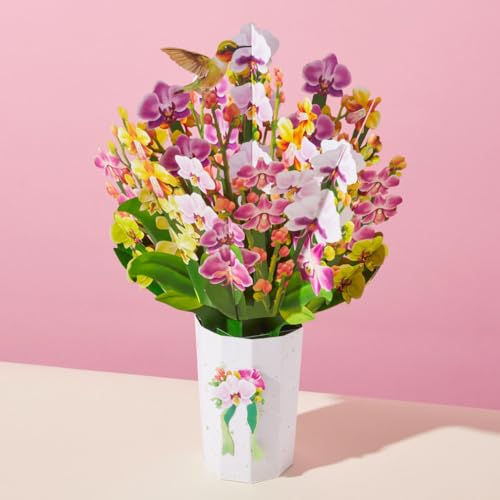 Lovepop Orchid Bouquet, 12 x 8.5 Pop Up Flowers - color: Orchid Bouquet