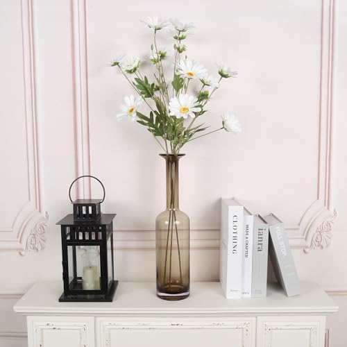 White Artificial Daisy Flowers 6Pcs 29.52” Long Stem Faux Daisies 36 Heads Fake Wild Flowers for Tall Vase Living Room Bedroom Bridal Bouquets Table Centerpieces(White) - color: White
