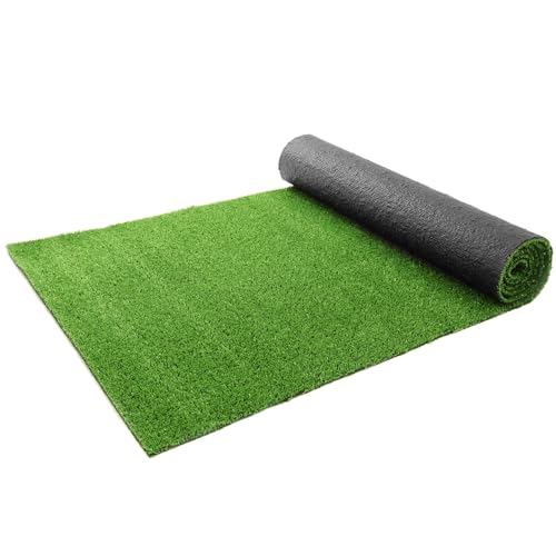 XLX TURF Fake Grass Outdoor Runner Rug - 4FT x 10FT Artificial Grass Carpet Low Pile Turf for Balcony Dogs Kids Playground - Pets Friendly