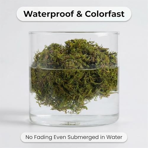 Artificial Moss, Fake Green Moss for Fairy Garden, Crafts, DIY Terrariums, Floral Arrangements, Waterproof Colorfast Moss Decor for Indoor Plants, Reusable (Greenish Brown 3.52 Oz) - color: Greenish Brown 3.52 Oz