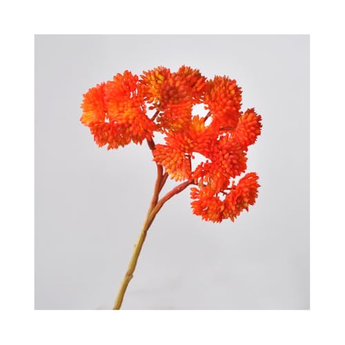 6PCS Artificial Succulent Flower, Plastic Plants Green Artificial Plants for Home Garden Decorations, Party Decorations, Bedroom Office Decorations, Wedding Decorations(Dark Orange) - color: Dark Orange, size: 6PCS