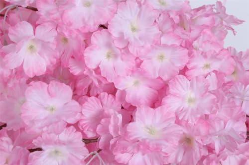 IPOPU Cherry Blossom Branches 43.3in Long Stem Artificial Flowers Cherry Blossom Flowers Pink Silk Flowers Fake Flowers Arrangements for Tall Vase for Wedding Home Bedroom Party Decor (Pink)