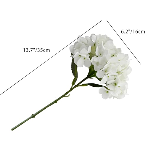Mandy's 3 Stems Artificial Cream Hydrangea Flowers | 13.7 Inch Realistic Silk Bouquet for Centerpieces Easter , Wedding & Home Decor - color: Cream